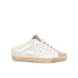 Golden Goose Sneakers Super Star Leather Sabot White And Taupe - NWT